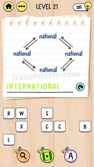 brain test tricky words level 21 answer