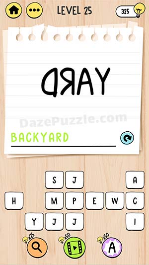 brain test tricky words level 25 answer
