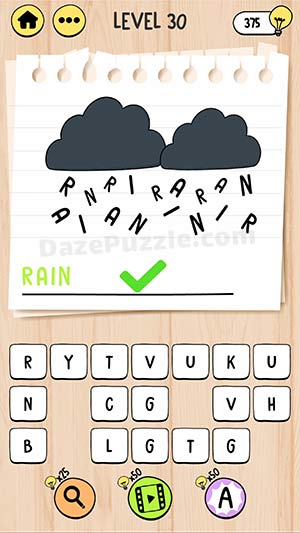 brain test tricky words level 30 answer