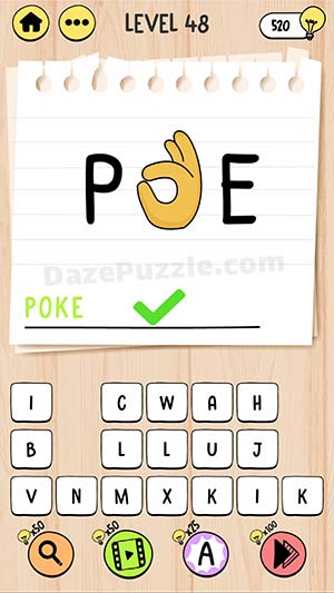brain test tricky words level 48 answer