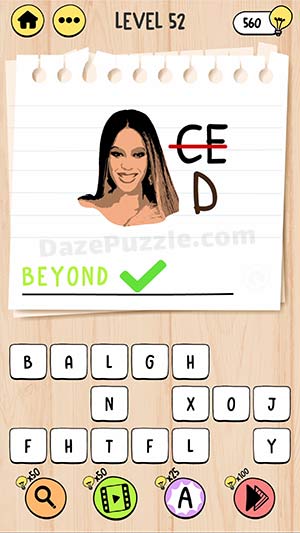 brain test tricky words level 52 answer