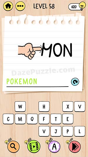 brain test tricky words level 58 answer
