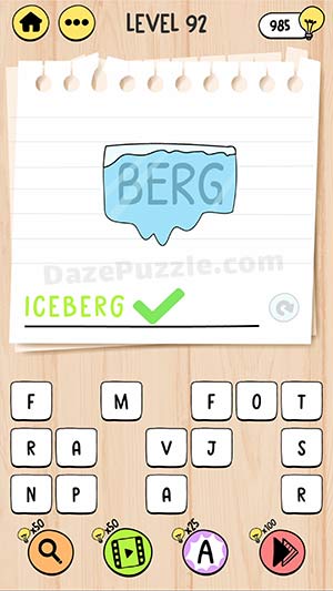 brain test tricky words level 92 answer