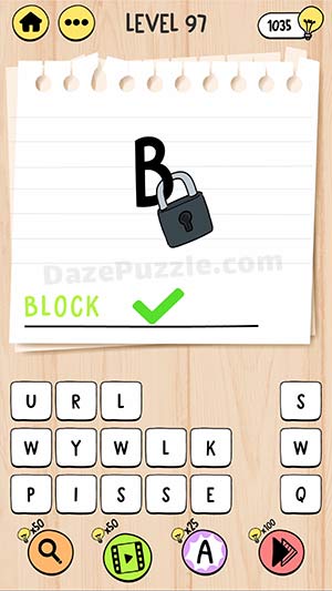 brain test tricky words level 97 answer