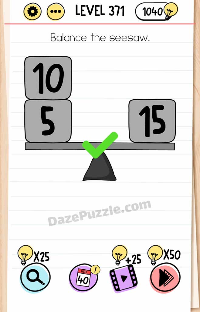 brain test level 371 answer