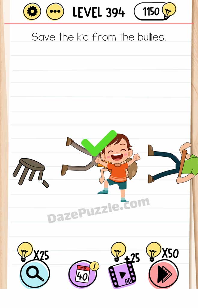 brain test level 394 answer