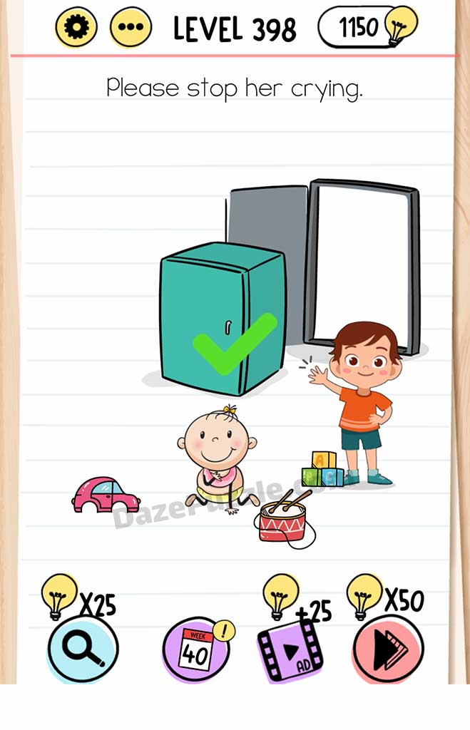 brain test level 398 answer