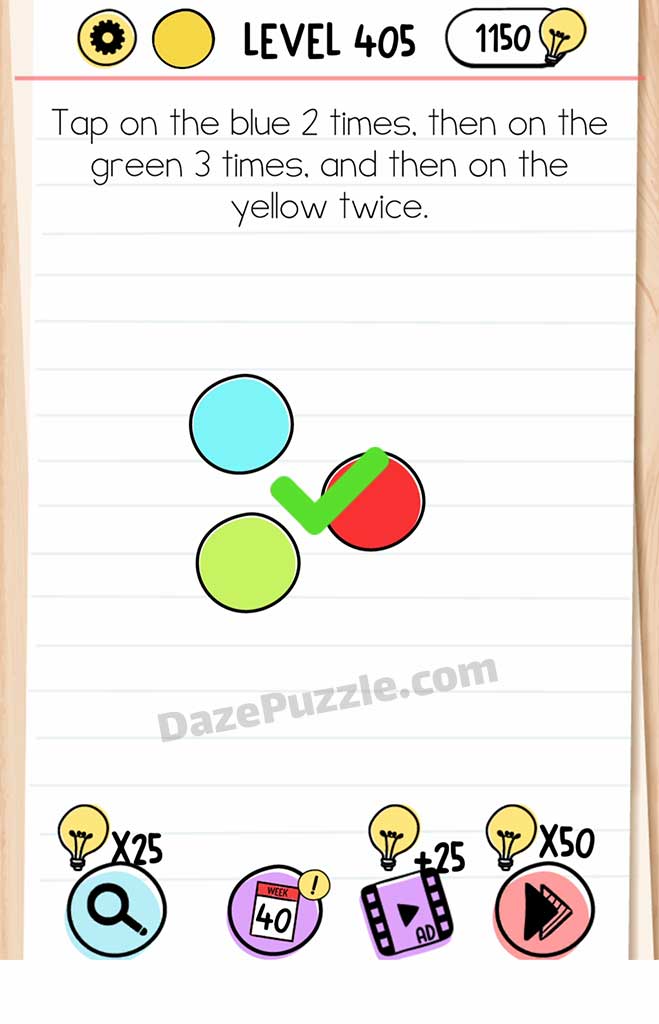brain test level 405 answer