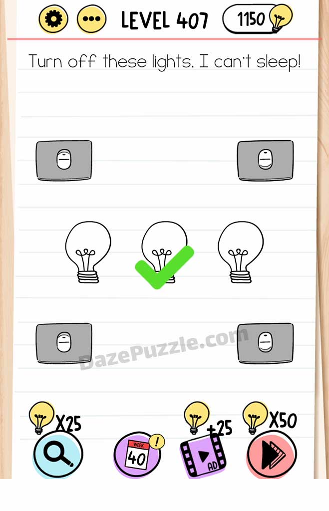 brain test level 407 answer