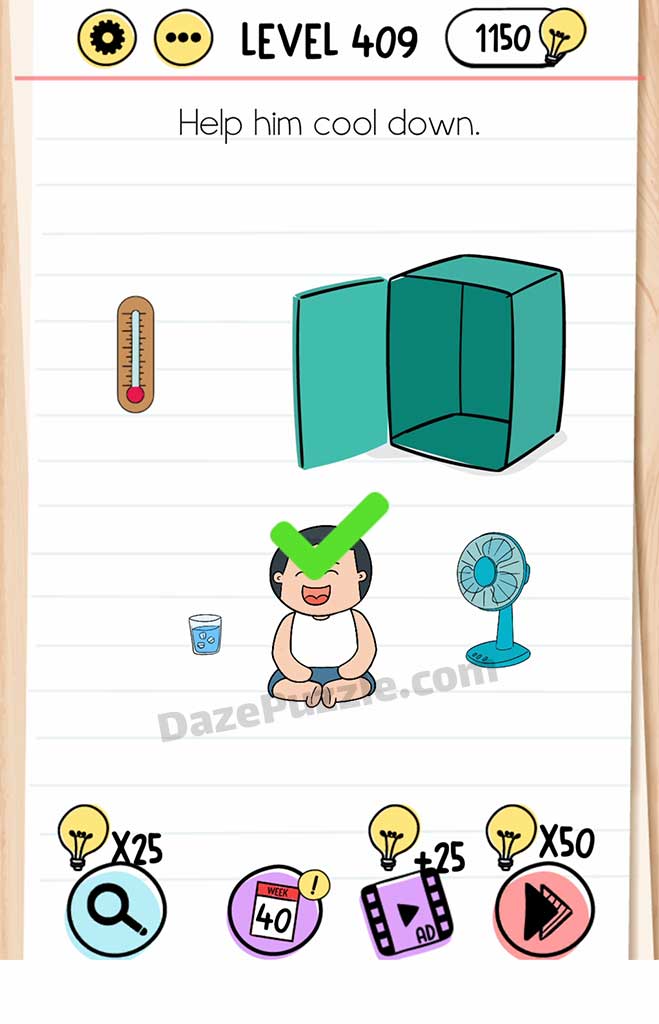 brain test level 409 answer