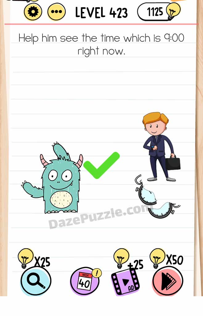 brain test level 423 answer