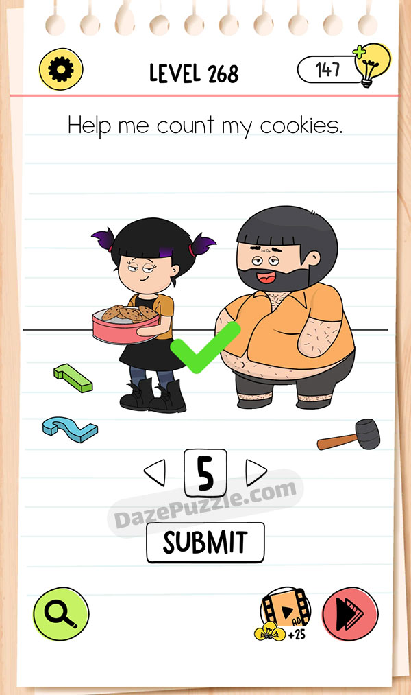 brain test 4 level 268 answer