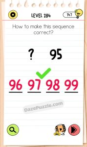 brain test 4 level 284 answer