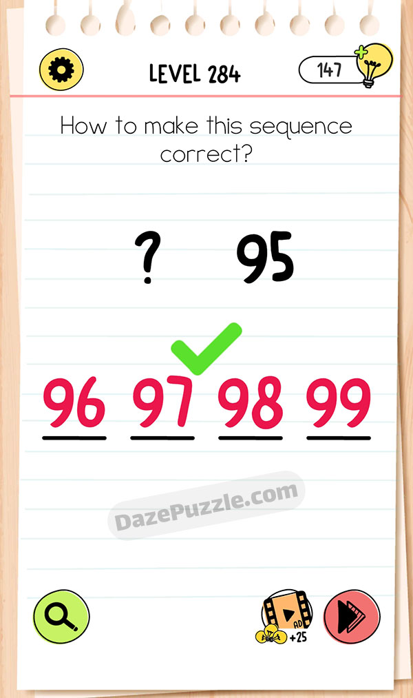 brain test 4 level 284 answer