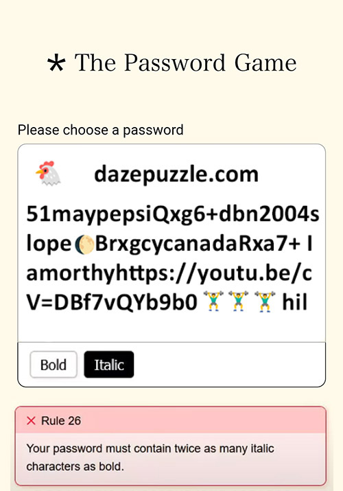 Password Game Rule 26