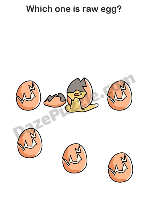 Brain Out Level 19 Which one is raw egg Answer