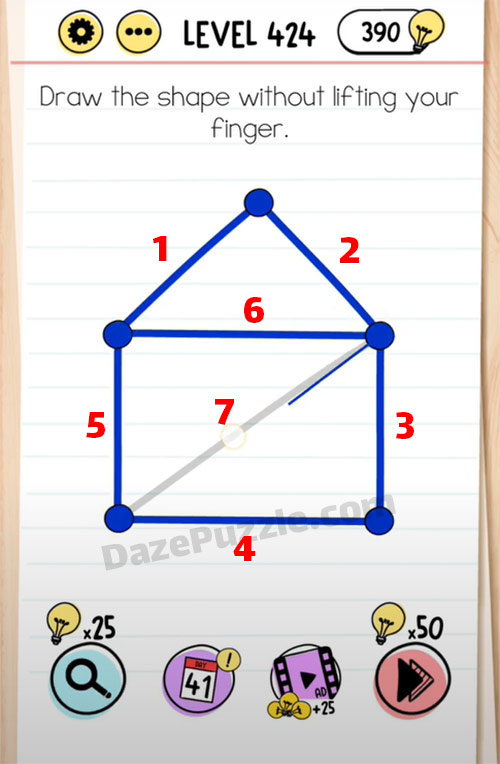 brain test level 424 answer