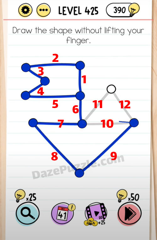 brain test level 425 answer