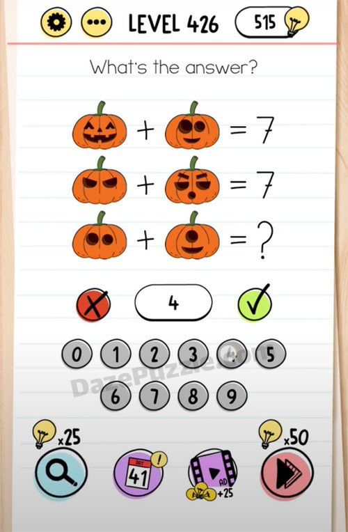 brain test level 426 answer