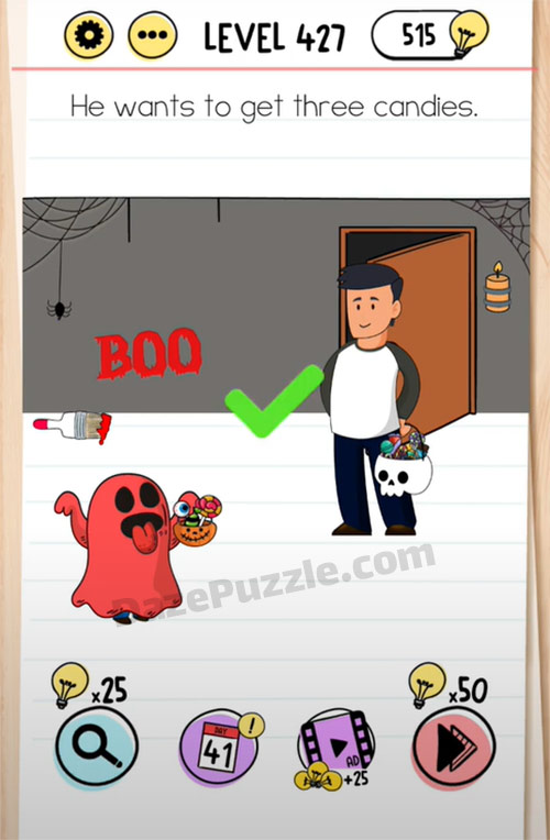 brain test level 427 answer