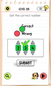 brain test 4 level 225 answer