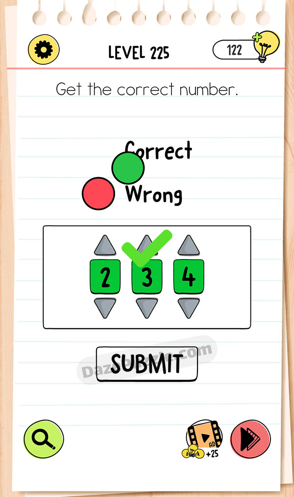 brain test 4 level 225 answer