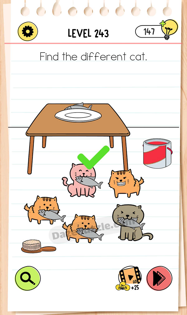 brain test 4 level 243 answer