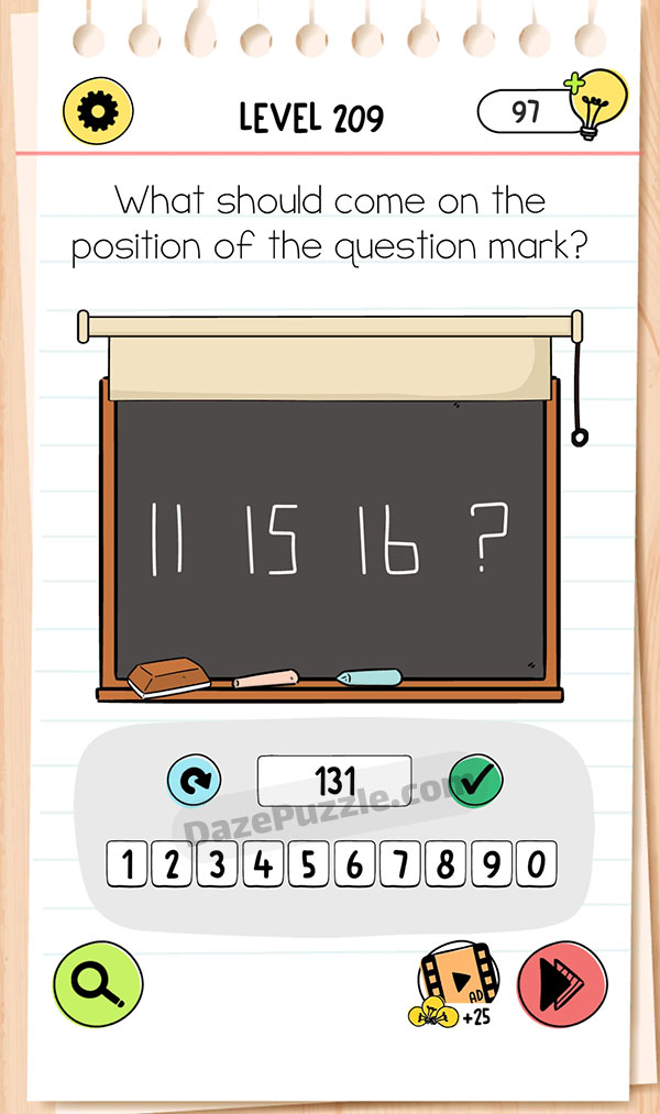 brain test 4 level 209 answer