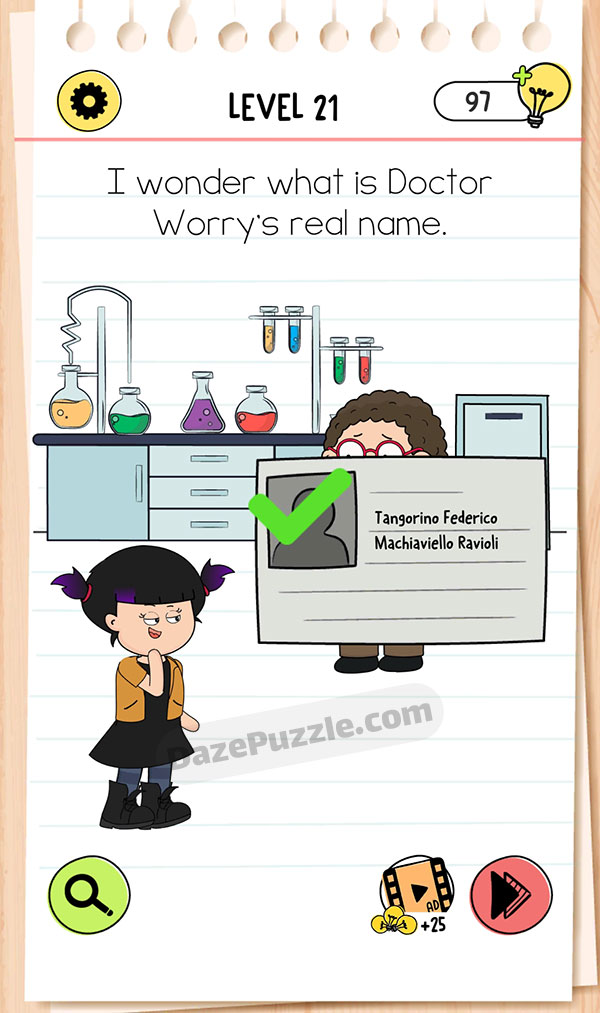 brain test 4 level 21 answer