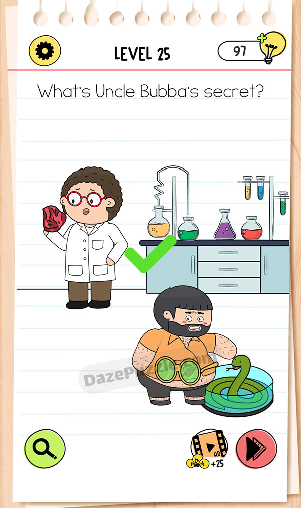 brain test 4 level 25 answer