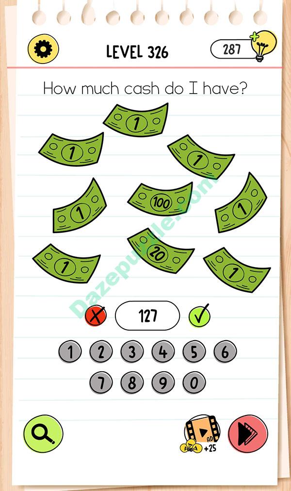 brain test 4 level 326 answer