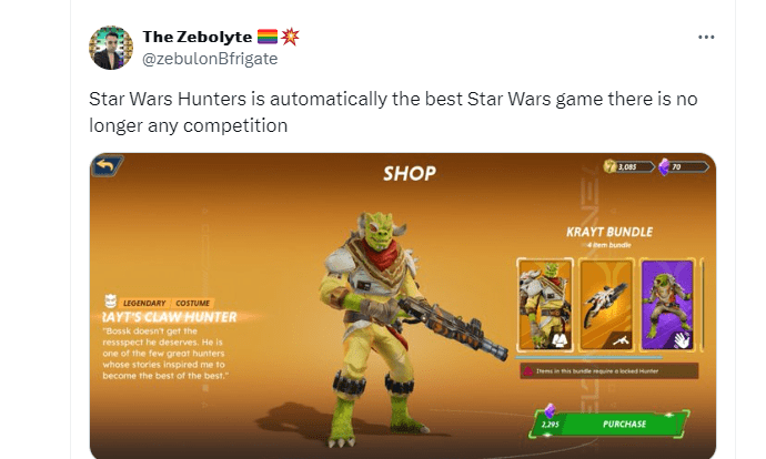 Star wars hunter feedback