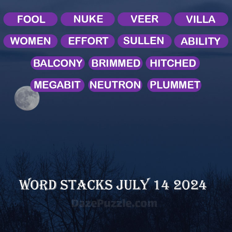 Word Stacks July 14 2024 Daily Puzzle Answer
