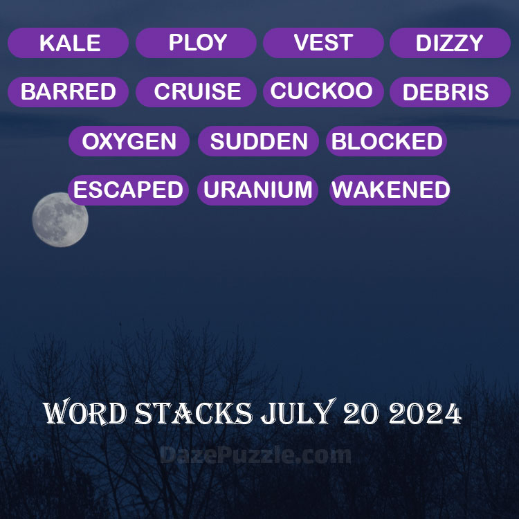 Word Stacks July 20 2024 Daily Puzzle Answer