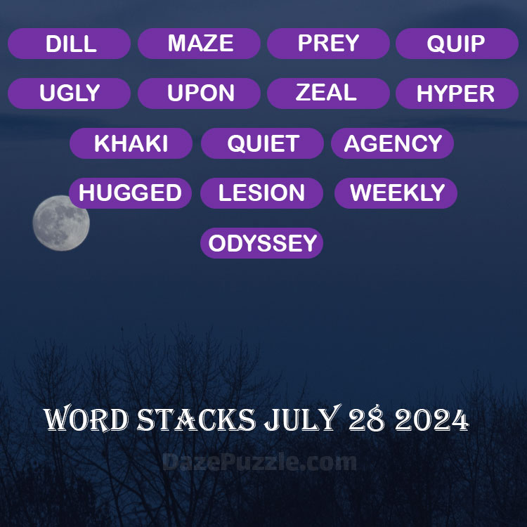 Word Stacks July 28 2024 Daily Puzzle Answer
