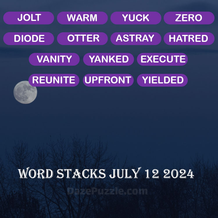 Word Stacks July 12 2024 Daily Puzzle Answer