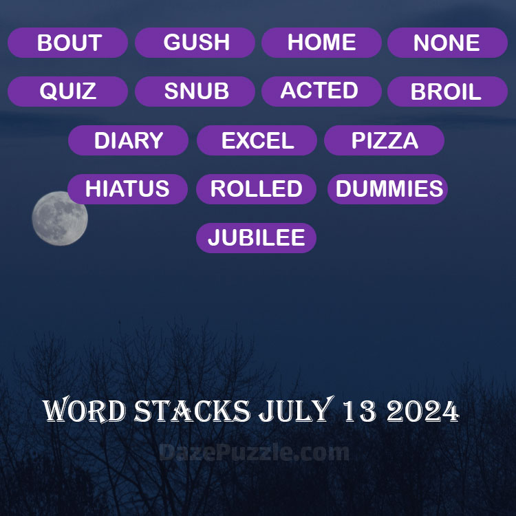 Word Stacks July 13 2024 Daily Puzzle Answer