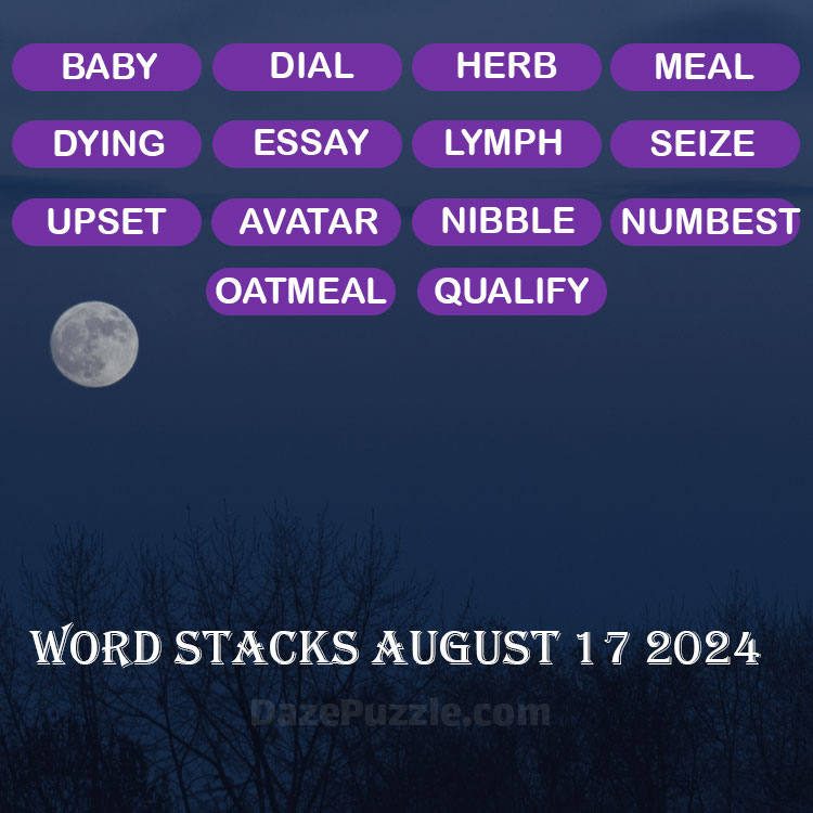Word Stacks August 17 2024 Daily Puzzle Answer