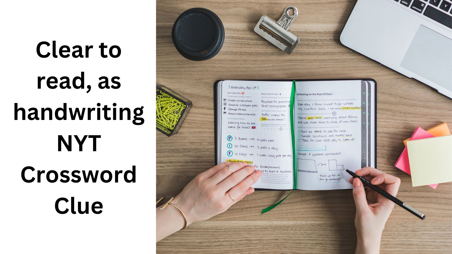 Clear to read, as handwriting NYT Crossword Clue