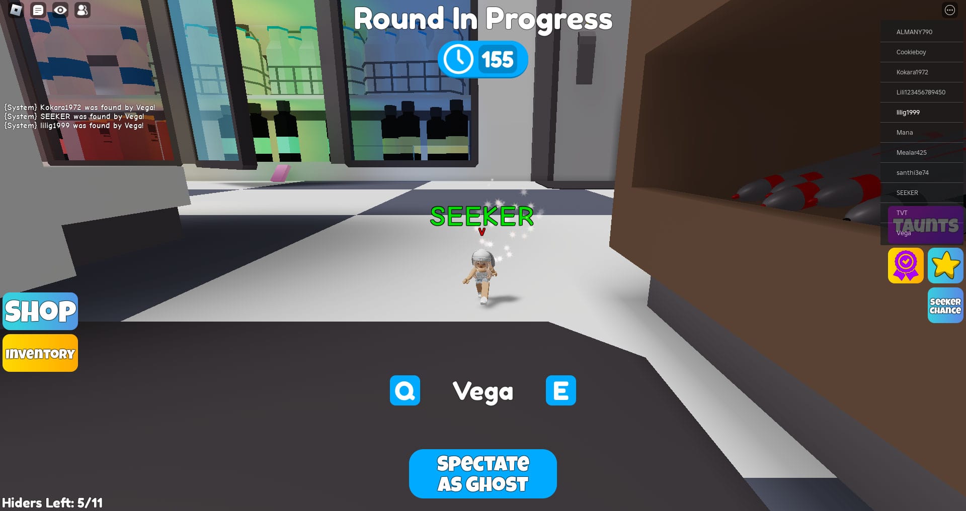 Mega Hide and Seek; seeker's guidance