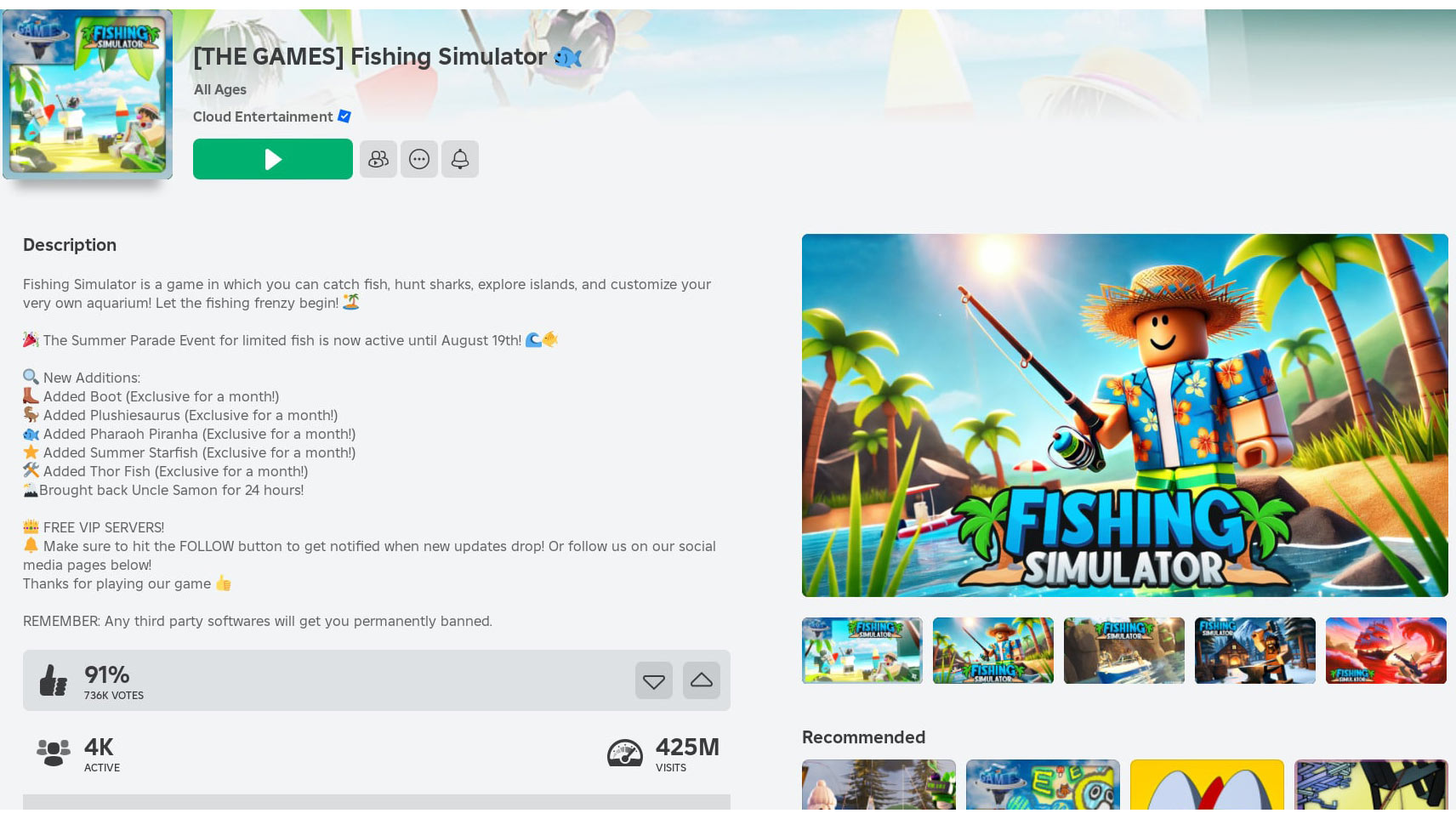 Roblox Fishing Simulator