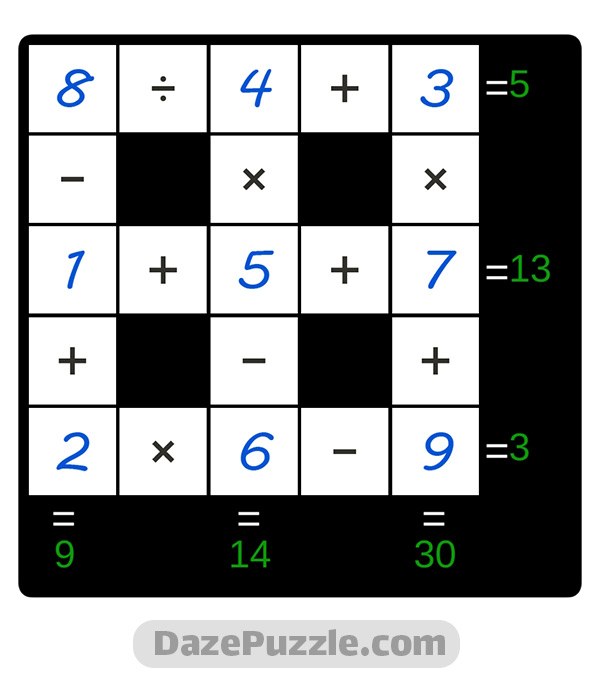 puzzle page cross sum 21 august 2024 answer