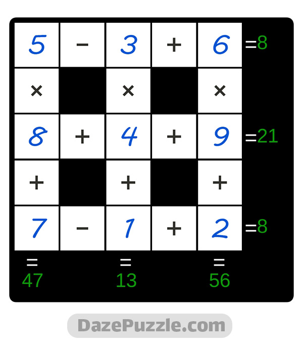 puzzle page cross sum 30 august 2024 answer