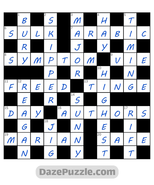 puzzle page crossword 29 august 2024 answer