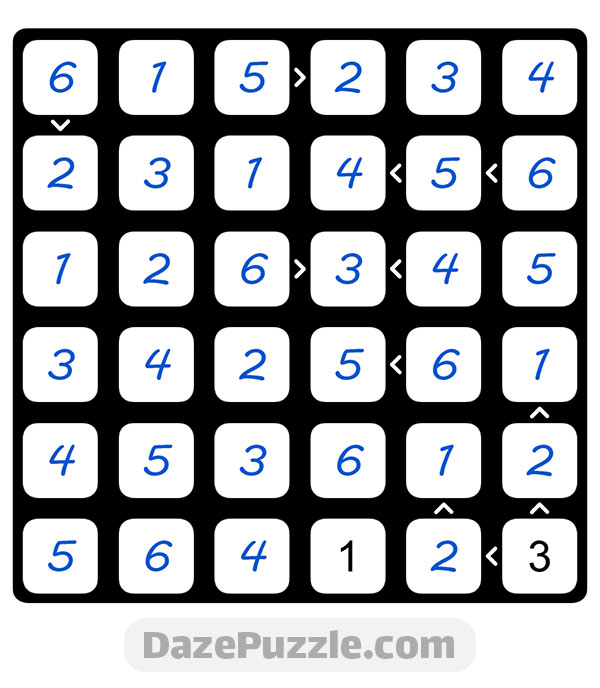 puzzle page futoshiki 24 august 2024 answer