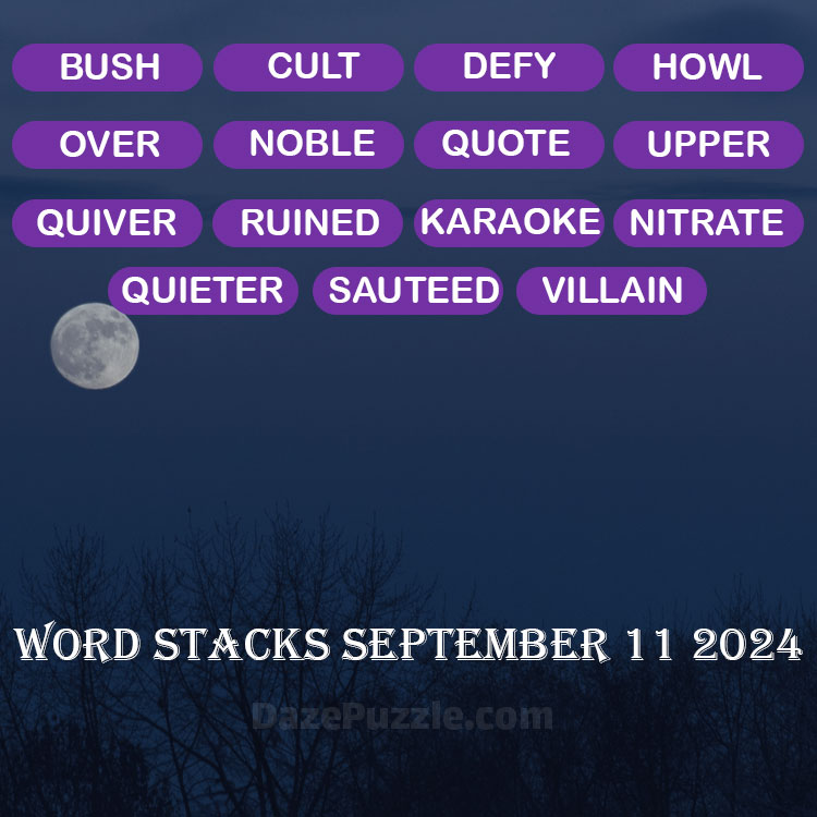 Word Stacks September 11 2024 Daily Puzzle Answer