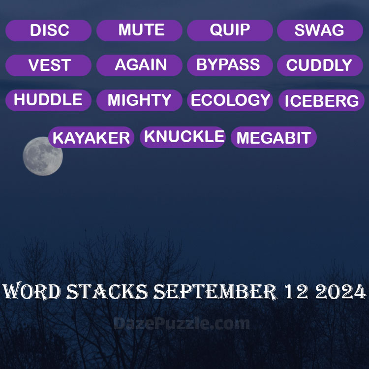 Word Stacks September 12 2024 Daily Puzzle Answer