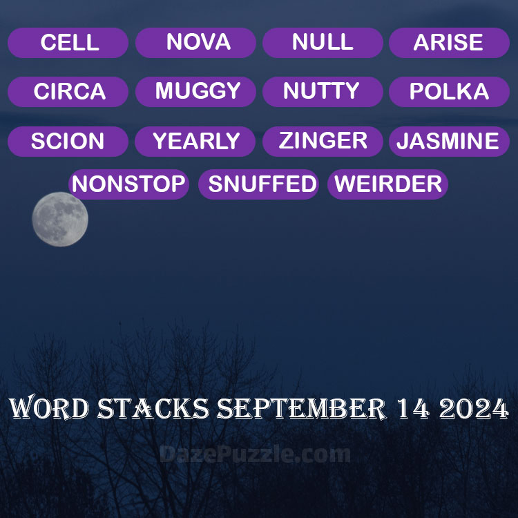 Word Stacks September 14 2024 Daily Puzzle Answer