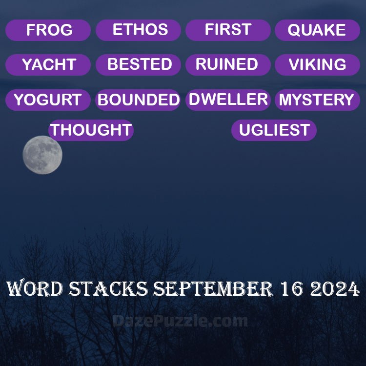 Word Stacks September 16 2024 Daily Puzzle Answer