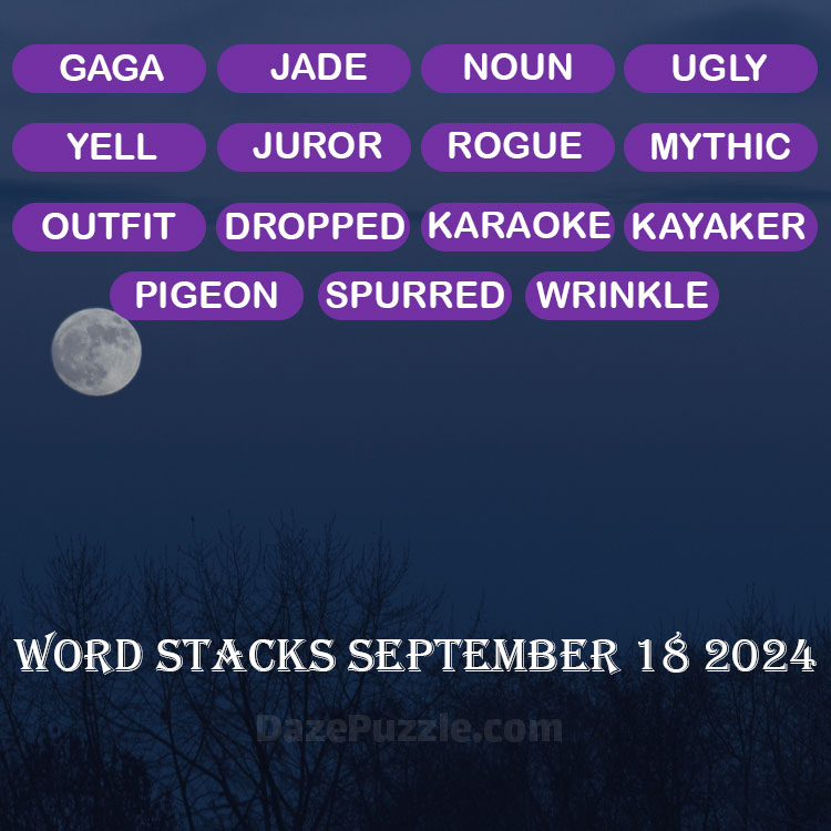 Word Stacks September 18 2024 Daily Puzzle Answer